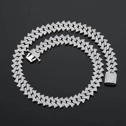 14mm Men's Hip Hop Zircon Thorns Cuban Link Chain - www.Shopthatapp.com
