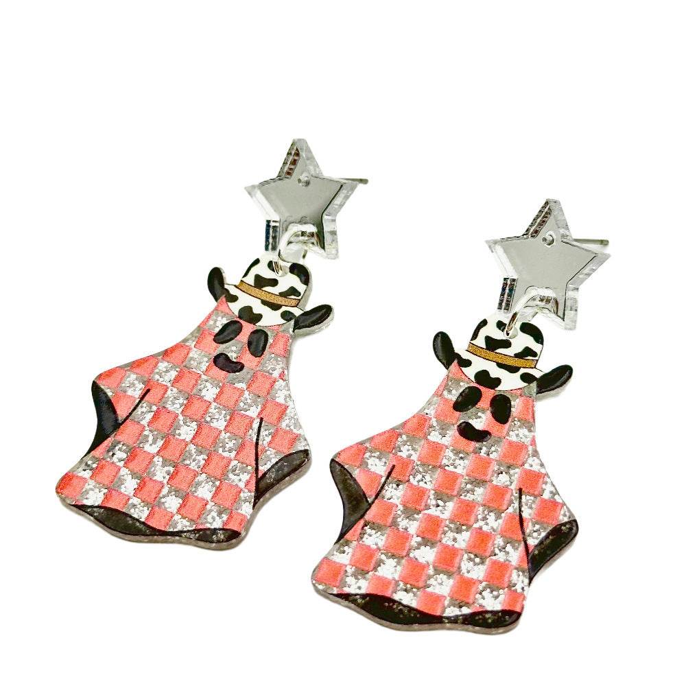 Halloween Day Ornament Colorful Ghost Eyes Funny Acrylic Earrings For Women - www.Shopthatapp.com