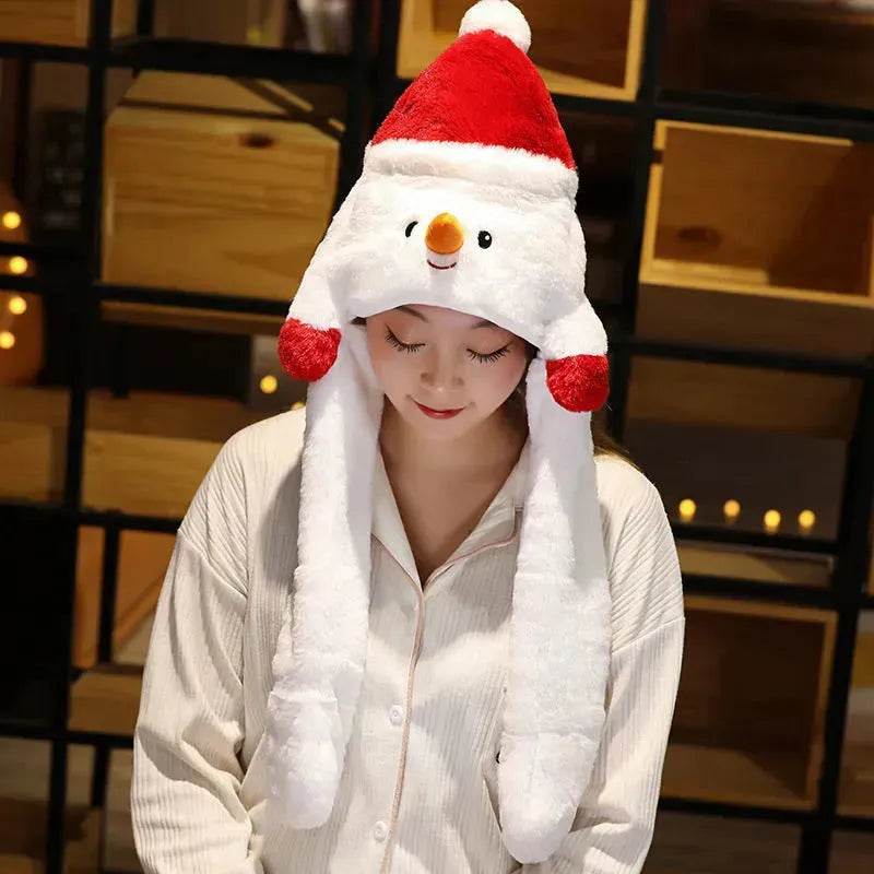Novel Movable Christmas Hat Winter Cute Santa Claus Snowman Elk Hat - www.Shopthatapp.com
