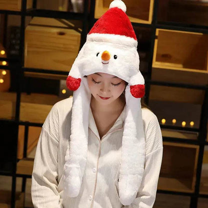 Novel Movable Christmas Hat Winter Cute Santa Claus Snowman Elk Hat - www.Shopthatapp.com