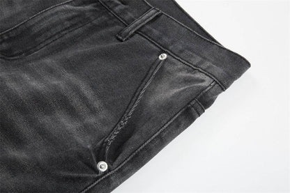 Punk Beggar Ripped Denim Straight-leg Trousers Men Jeans - www.Shopthatapp.com