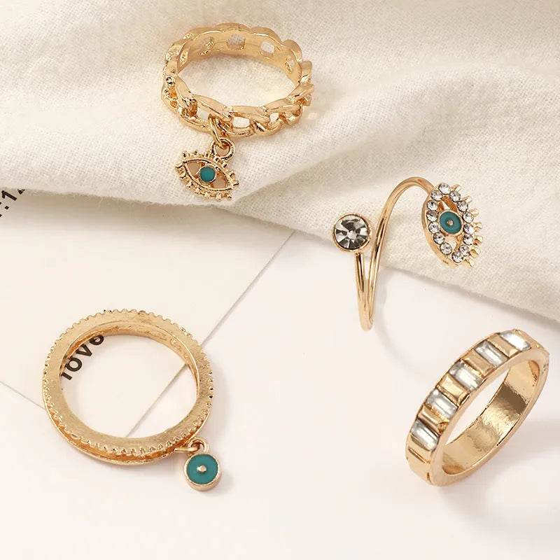 Personalized Punk Wind Demon Eye Diamond Drop Oil Ring for women - www.Shopthatapp.com