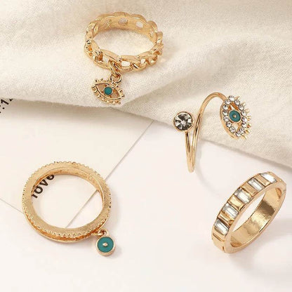 Personalized Punk Wind Demon Eye Diamond Drop Oil Ring for women - www.Shopthatapp.com