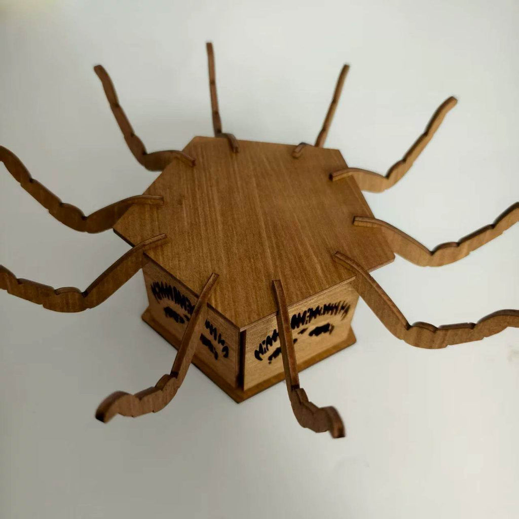 Cross-border New Ghost Halloween Spider Mini Lantern Candlestick Decorations Interesting Ornaments Wooden Craftwork - www.Shopthatapp.com