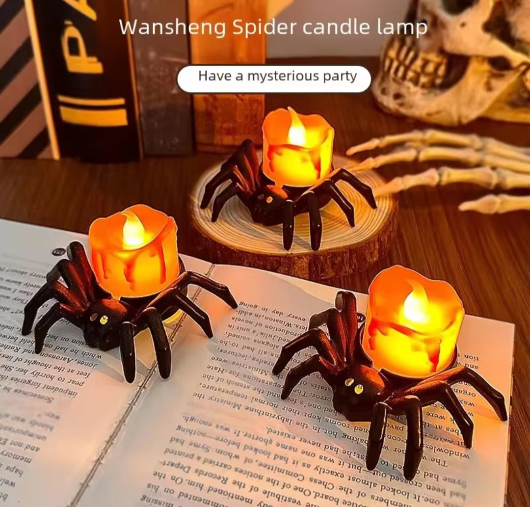 6pcs Spider candle holder and candles - www.Shopthatapp.com #