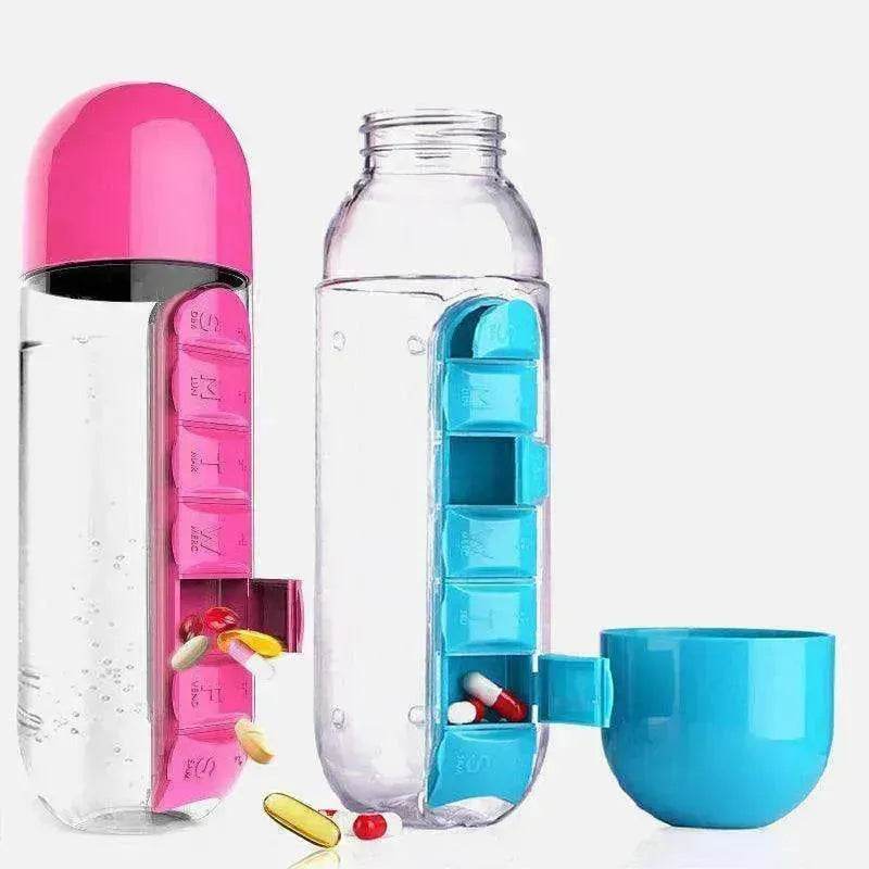 7-Day Pillbox Water Bottle Travel Organizer - www.Shopthatapp.com