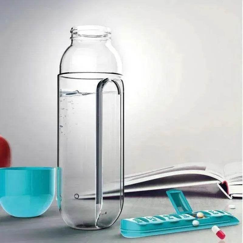 7-Day Pillbox Water Bottle Travel Organizer - www.Shopthatapp.com #