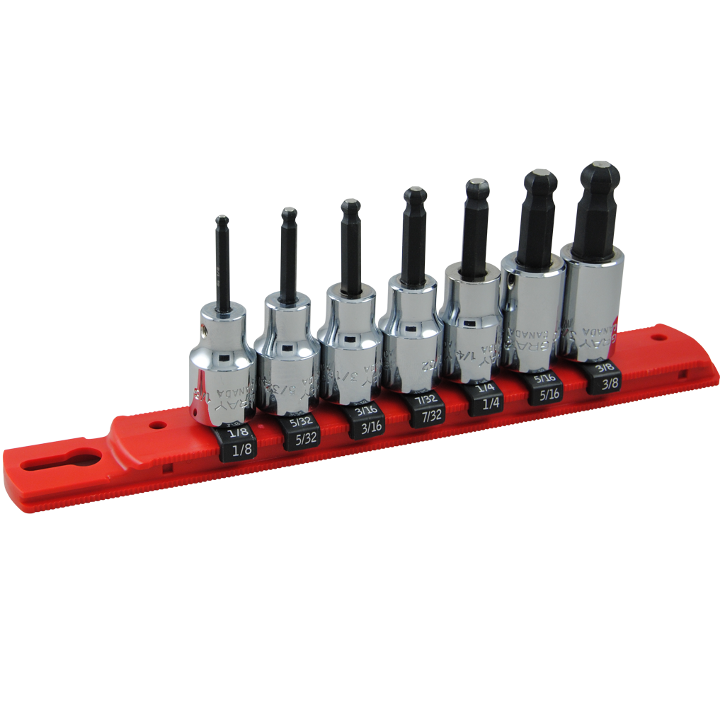 7 Piece 3/8" Drive SAE Ball Nose Hex Socket Set - www.Shopthatapp.com #