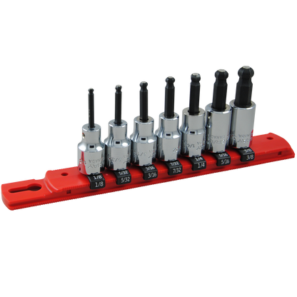 7 Piece 3/8" Drive SAE Ball Nose Hex Socket Set - www.Shopthatapp.com #