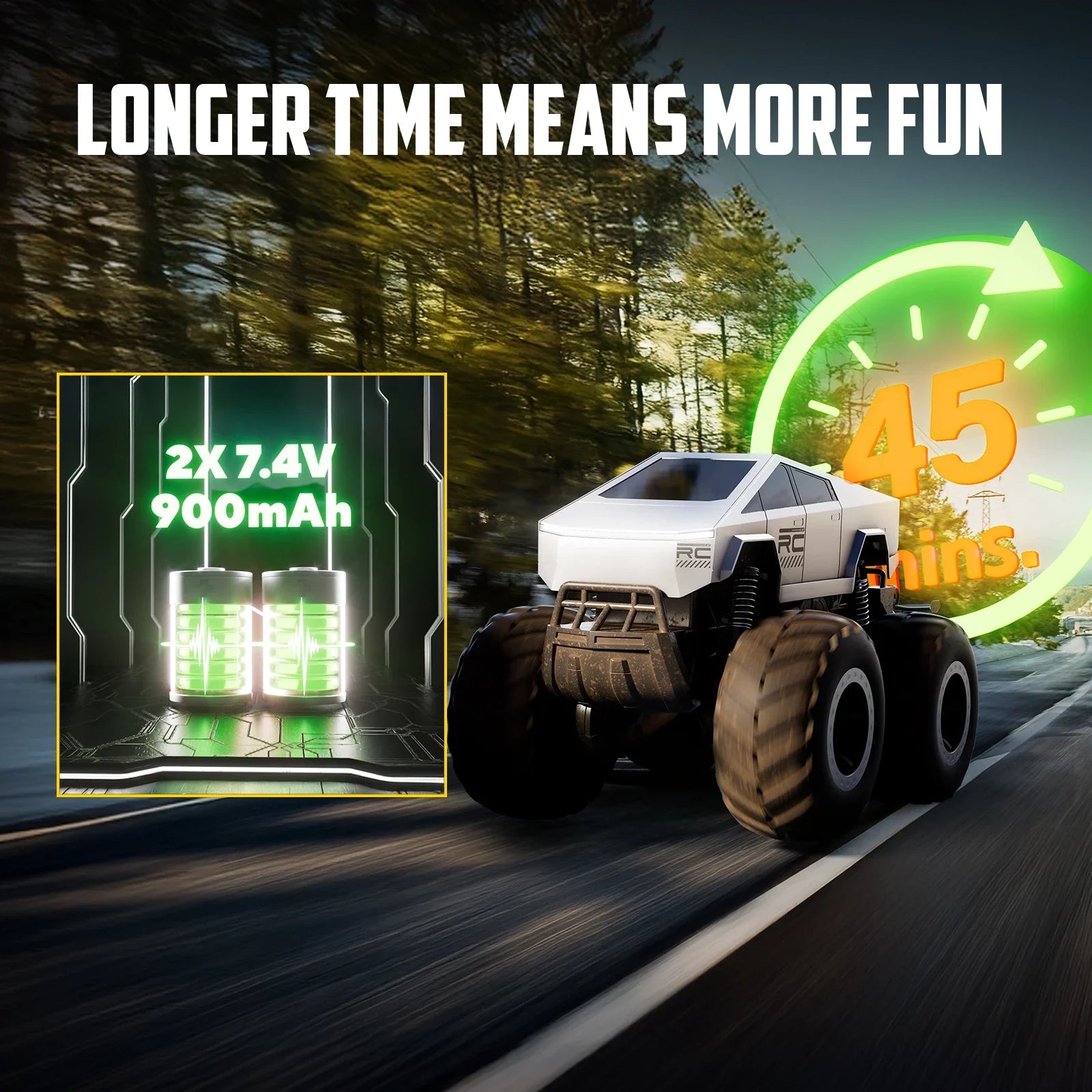 4WD Cybertruck-Inspired RC Truck | Amphibious, 360° Spins, Waterproof - www.Shopthatapp.com