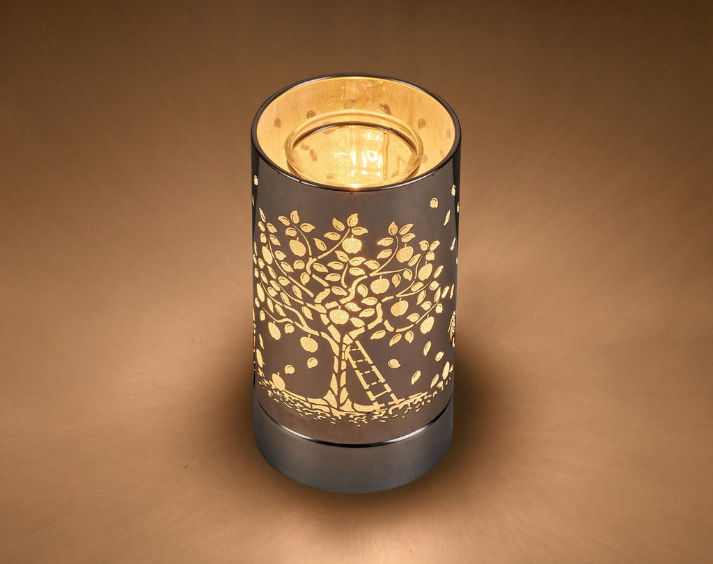 7" Touch lamp/Oil burner/Wax warmer - Silver Apple Tree - www.Shopthatapp.com