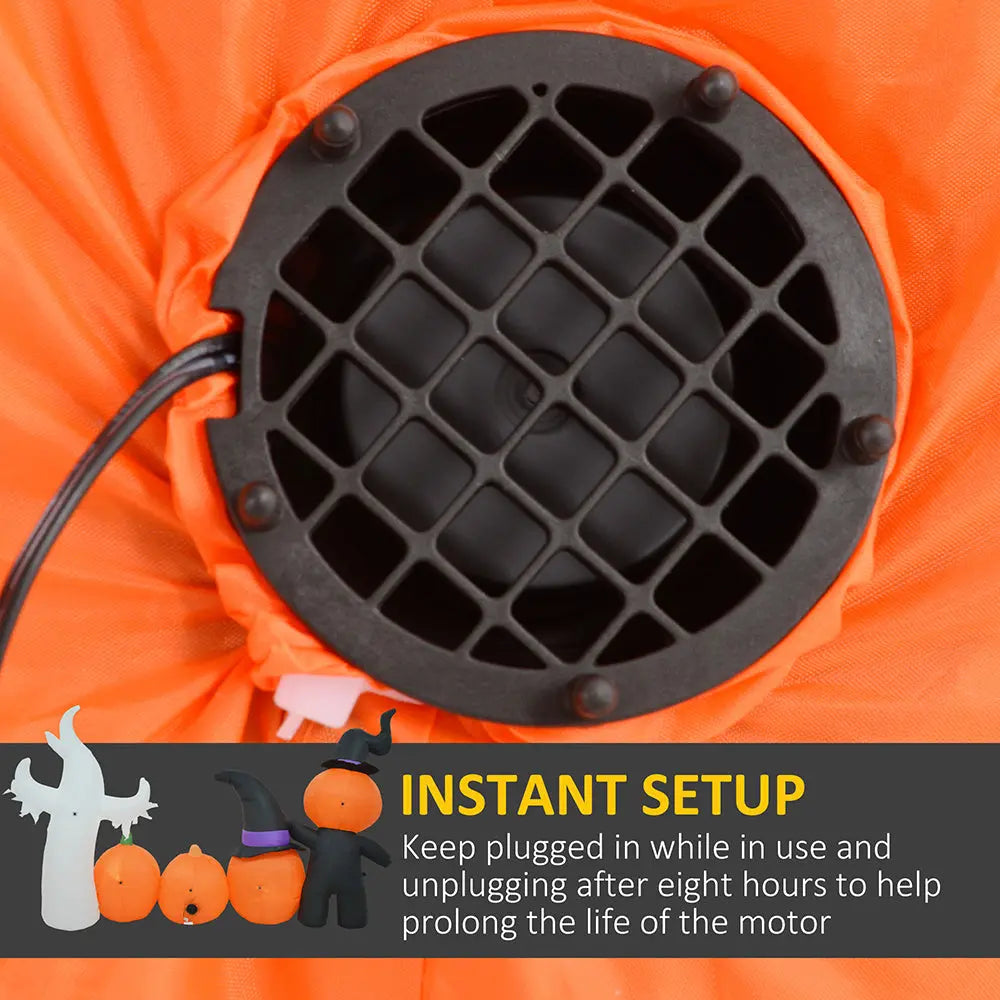 7.5ft Inflatable Halloween Pumpkin Ghost Family, Blow Up LED Display For Garden Indoor Outdoor - www.Shopthatapp.com