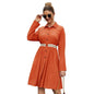 Summer Single Breasted Lapel long sleeve mini Shirt dress - www.Shopthatapp.com