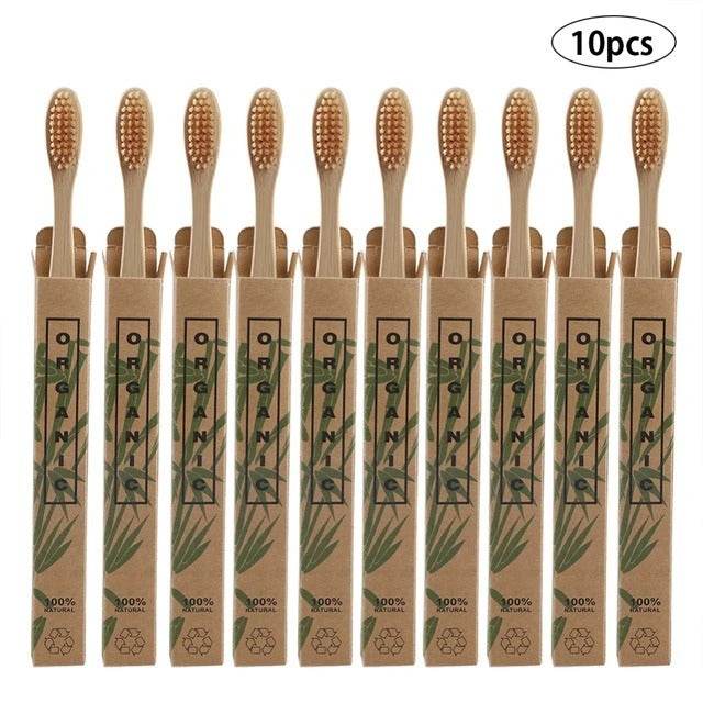 10pcs  Bamboo toothbrushes - www.Shopthatapp.com