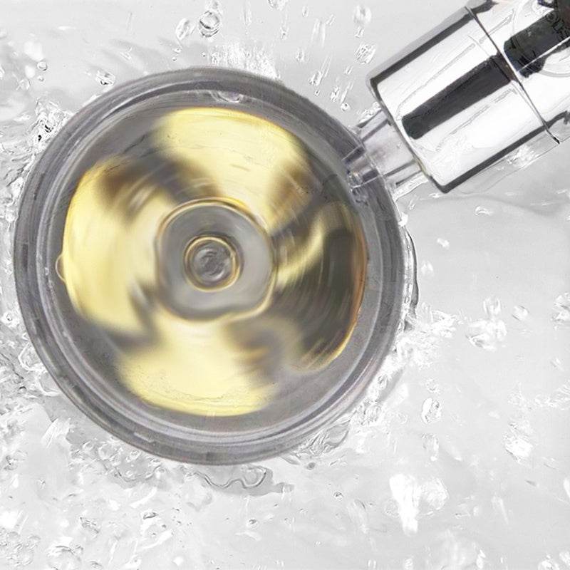Propeller Driven Shower Head With Stop Button And Cotton Filter Turbocharged High Pressure Handheld Shower Nozzle - www.Shopthatapp.com