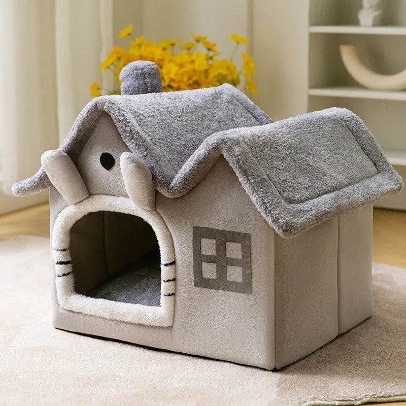 Foldable Dog House Pet Cat Bed Winter Dog Villa Sleep Kennel Removable Nest Warm Enclosed Cave Sofa Pets Supplies - www.Shopthatapp.com