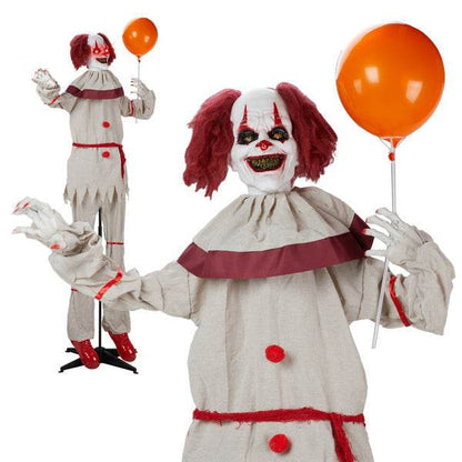 5.7ft Eye Red Light Vibration Clown Sound Voice Control, Standing Balloon Clown, Battery Model - Battery Not Included, Halloween Standing Decoration - www.Shopthatapp.com