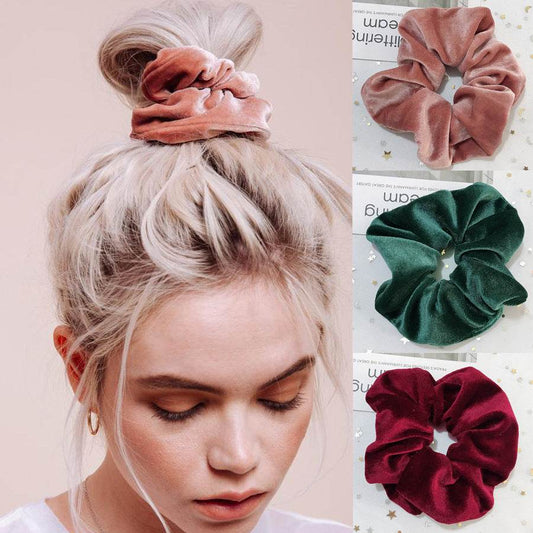 Fashion Velvet Scrunchies for Hair Ponytail Holder - www.Shopthatapp.com