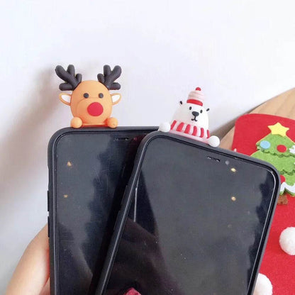Merry Snowflakes Santa Deer Christmas-themed phone case - www.Shopthatapp.com