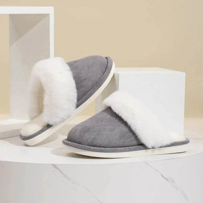 Winter Warm Plush Slippers Home Indoor Non-slip Bedroom Floor Soft Fuzzy Slipper For Couple Fashion Solid House Shoes - www.Shopthatapp.com