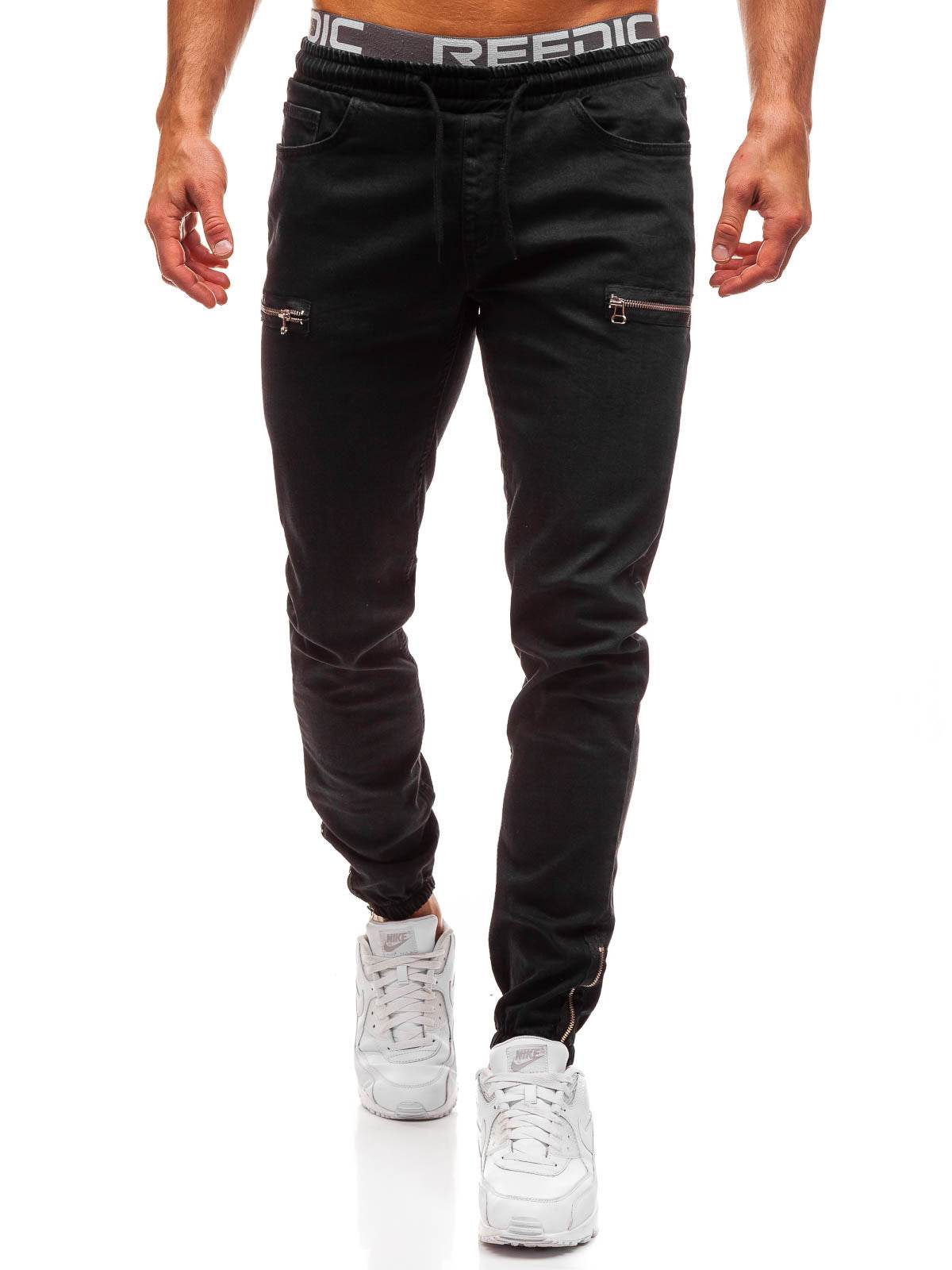 European And American Men's Denim Fabric Casual Frosted Zipper Design Jeans pant Men - www.Shopthatapp.com