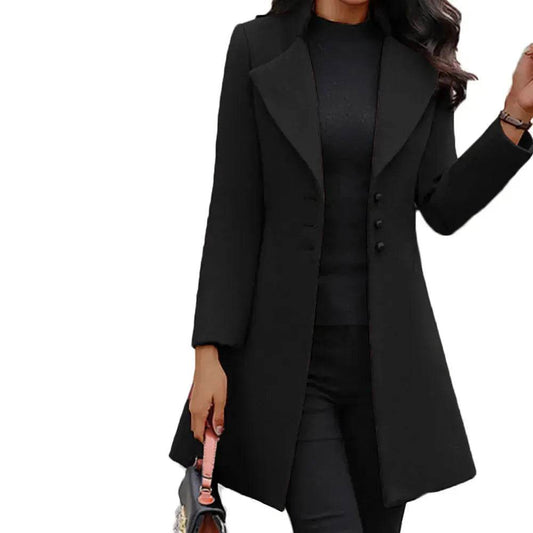Winter Single-Breasted Slim-Fit Lapel Coat business office work coat for women - www.Shopthatapp.com
