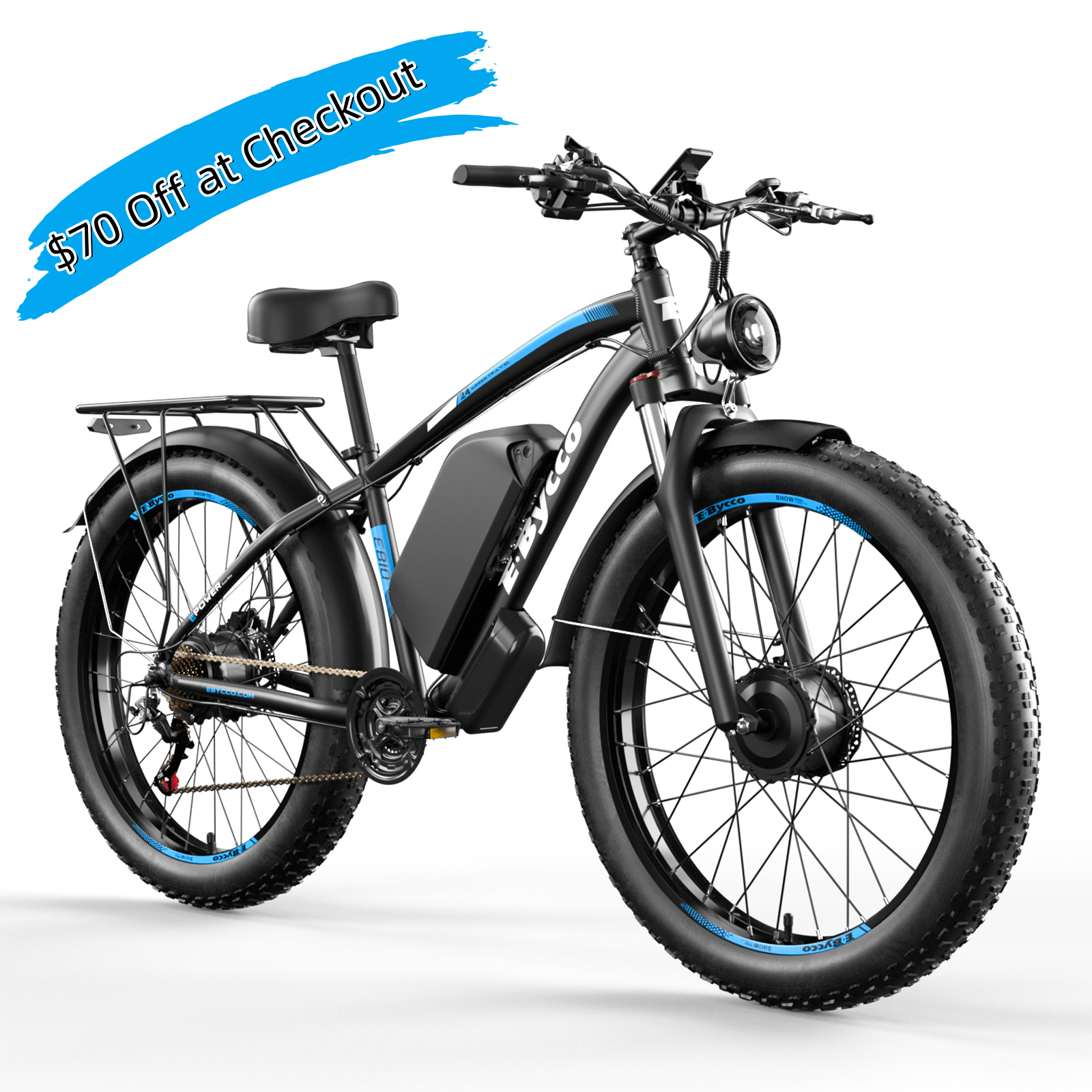 E·BYCCO 24'' EB10 Peak 5000W 52V 32Ah Dual Motors Electric Bike for Women and Men - www.Shopthatapp.com
