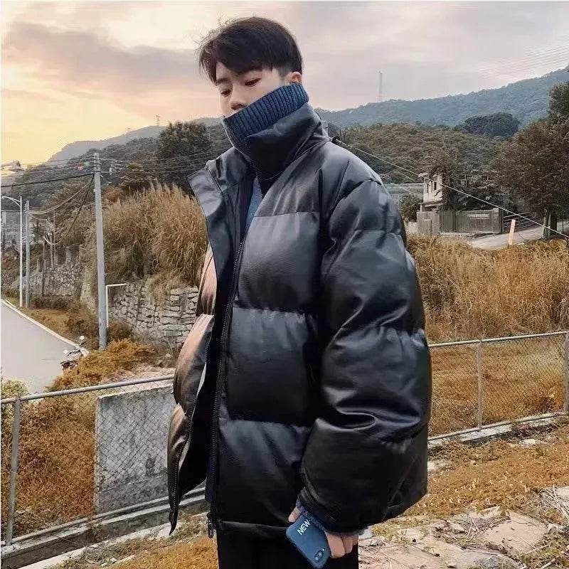 Winter Men's Down Cotton-padded Winter Coat Thick Black Puffer Jacket - www.Shopthatapp.com