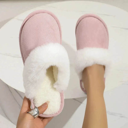 Winter Warm Plush Slippers Home Indoor Non-slip Bedroom Floor Soft Fuzzy Slipper For Couple Fashion Solid House Shoes - www.Shopthatapp.com