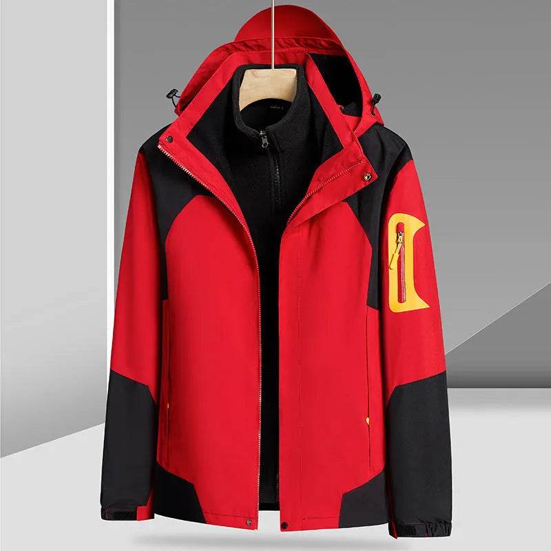 Three-in-one Removable Liner With Velvet Thickening Windproof Waterproof Jacket - www.Shopthatapp.com