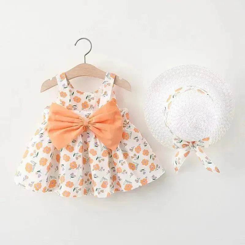Casual Newborn Baby girl Printed Bow Princess Dress - www.Shopthatapp.com
