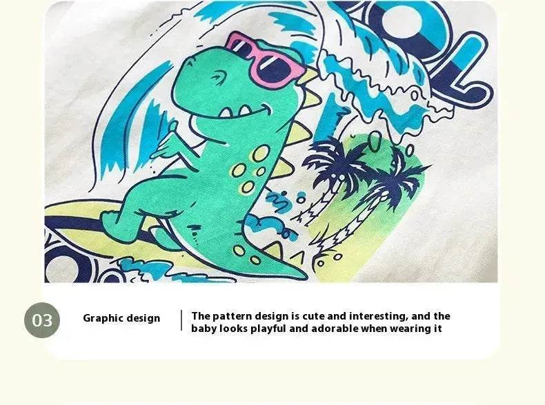 Boys' Short-sleeved Cartoon Cute Short Sleeve Shorts Two-piece  for boys - www.Shopthatapp.com