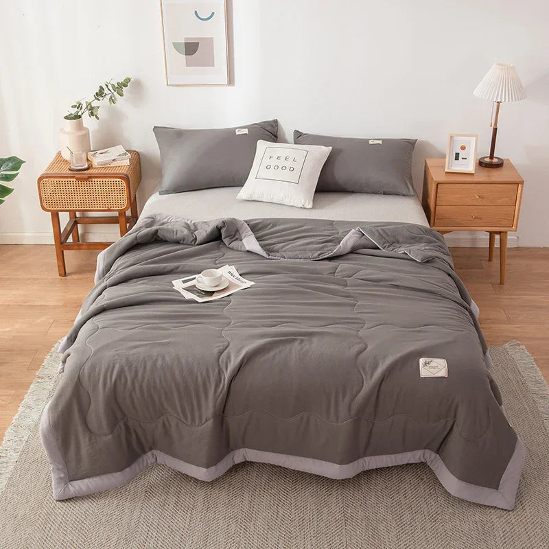 Pure Color Washed Cotton Summer Air Conditioning Duvet - www.Shopthatapp.com