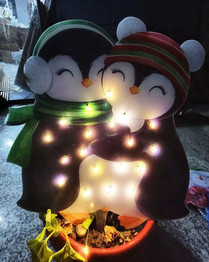 Christmas Scene Decoration With LED Lights Christmas Snowman Ornaments - www.Shopthatapp.com