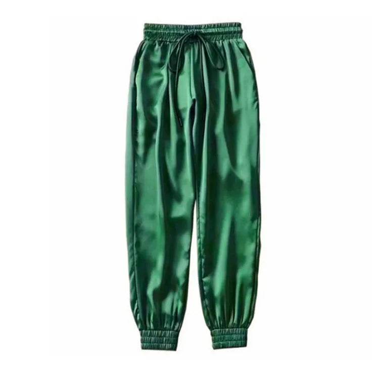 Women's Trousers With Slippery Surface Jogging Trousers - www.Shopthatapp.com