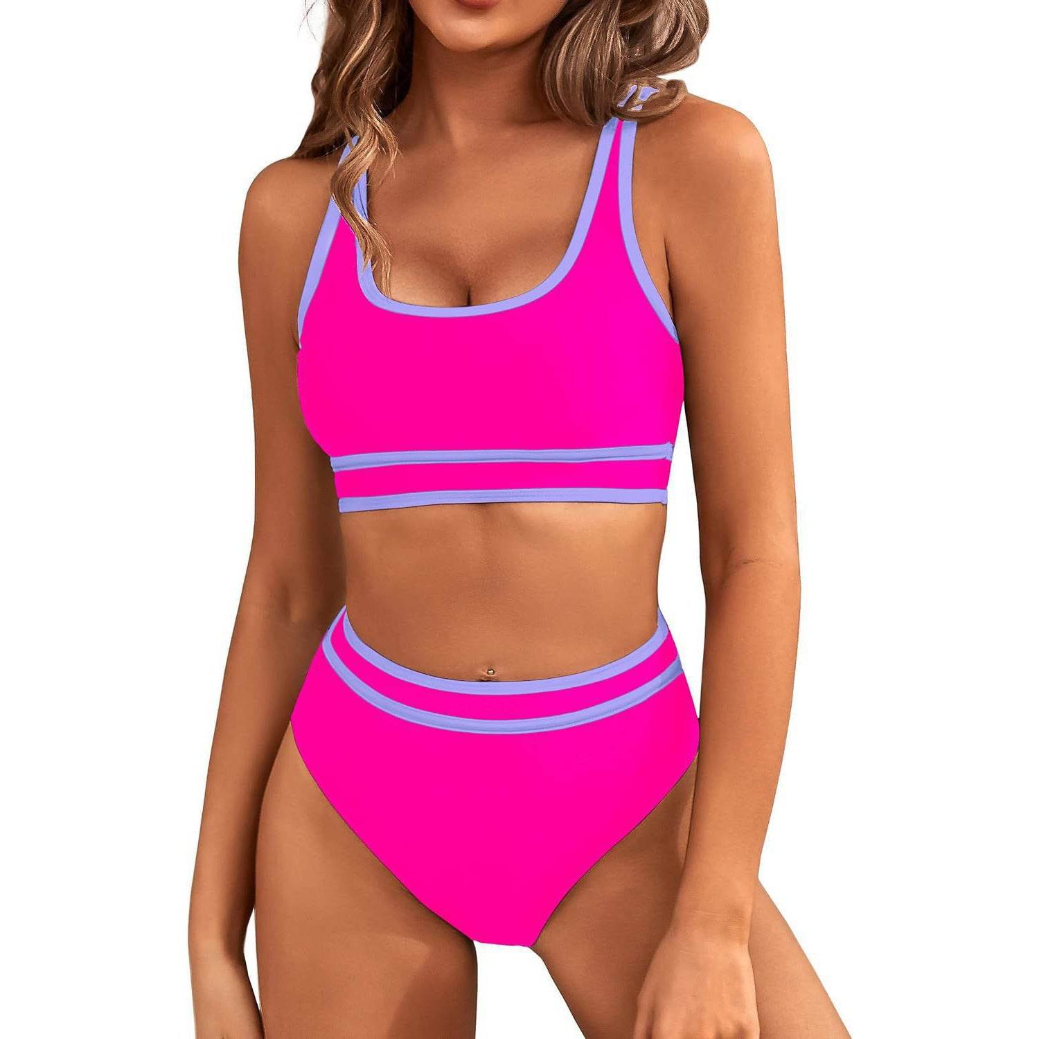 Bikini Tight-fitting Solid Color Swimsuit For Women - www.Shopthatapp.com
