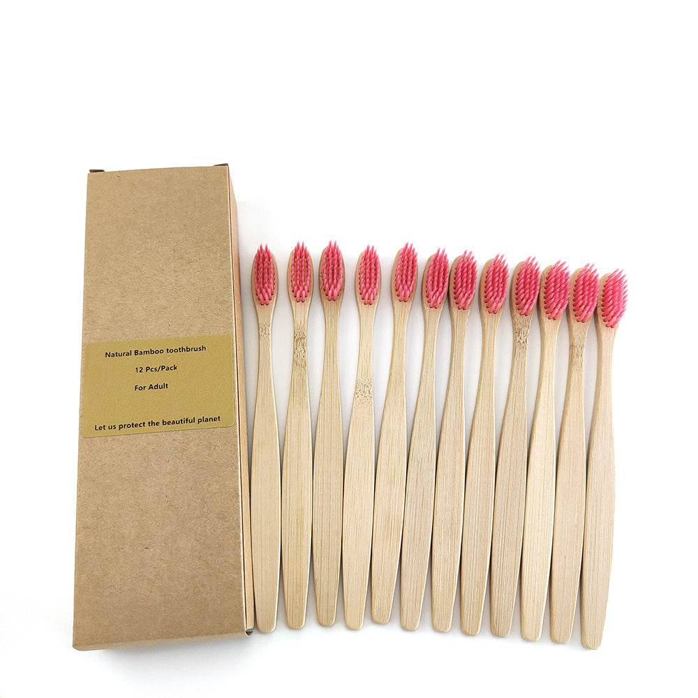 Eco friendly 12 Bamboo toothbrushes - www.Shopthatapp.com