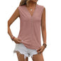 Summer Sleeveless Lace Blouse Tops Women V-neck top - www.Shopthatapp.com