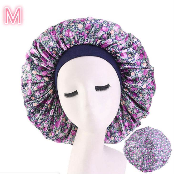 Beauty print Satin Silk Hair Bonnet for sleeping - www.Shopthatapp.com
