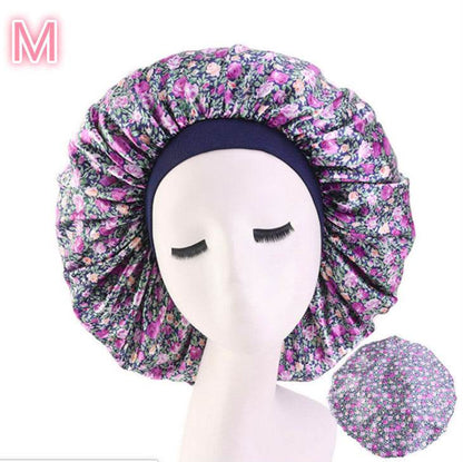 Beauty print Satin Silk Hair Bonnet for sleeping - www.Shopthatapp.com