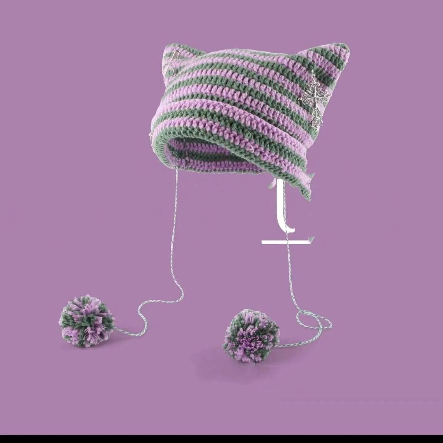 Breathable Windproof Cute Thermal Head Cover Woolen Cap beanies - www.Shopthatapp.com