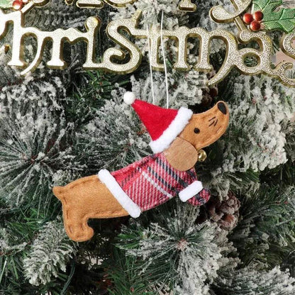 Christmas Decorations Dressing Sausage Dog Small Pendant - www.Shopthatapp.com