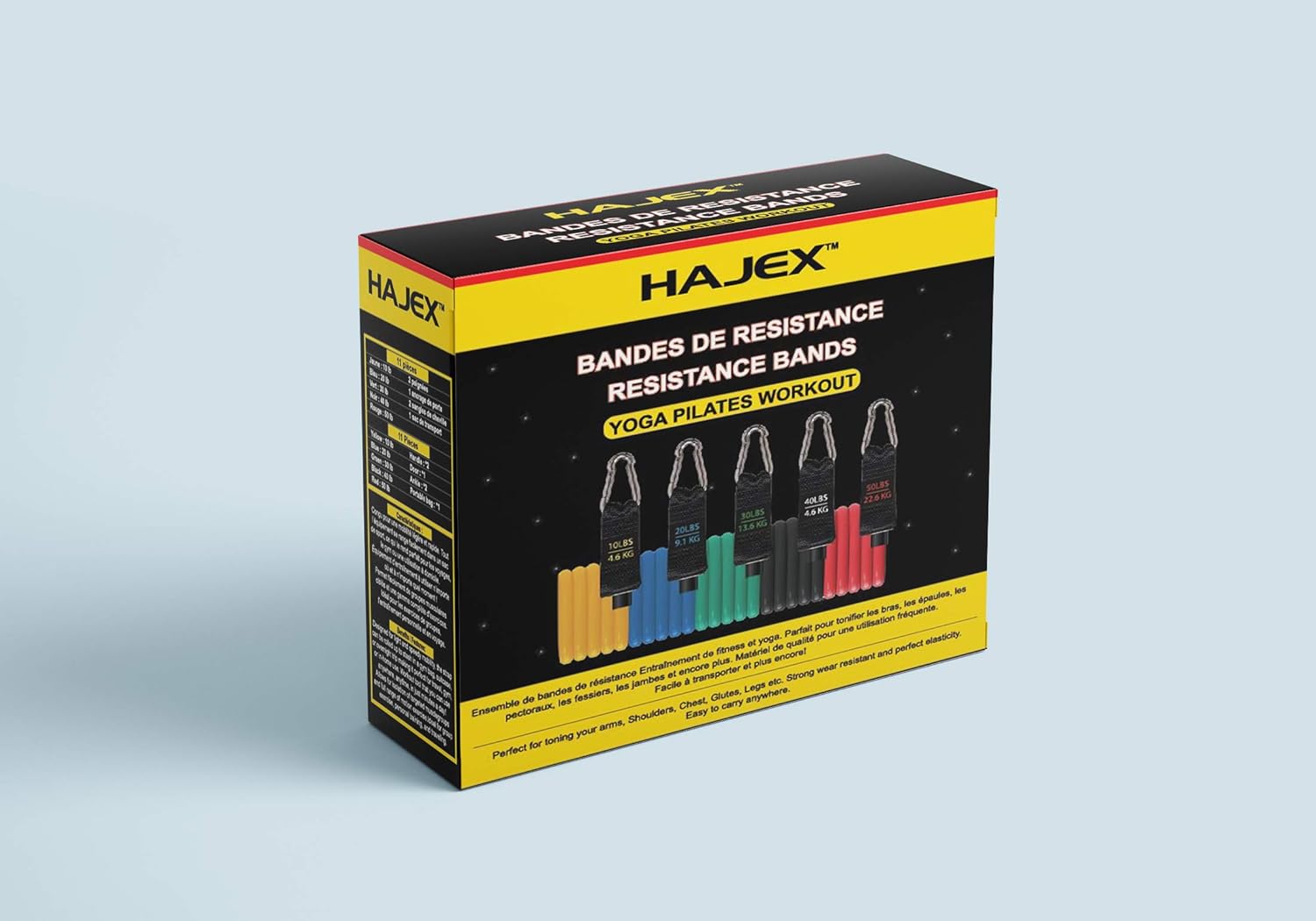 11Pcs Resistance Exercise Bands Set - www.Shopthatapp.com