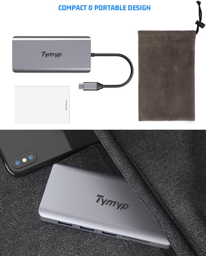 Station d'accueil 12 en 1 USB C Hub Triple écran pour ordinateur portable avec HDMI USB VGA