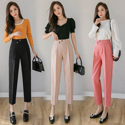 Tapered Trousers Women's Slim Harem Suit Trousers - www.Shopthatapp.com