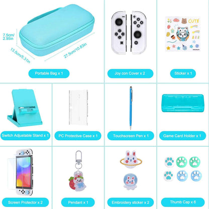 Étui de transport Nintendo Switch OLED 19 en 1 avec de nombreux extras !