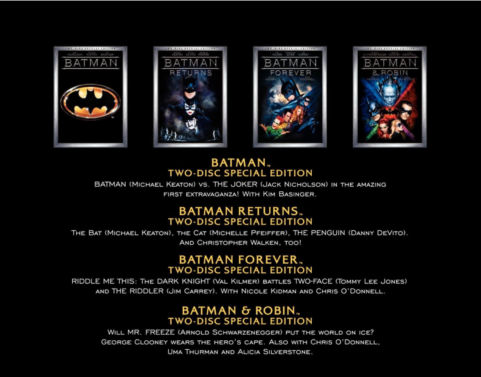 Batman: The Motion Picture Anthology 1989-1997 (Batman / Batman Returns / Batman Forever / Batman & Robin) (8 DVDs) - www.Shopthatapp.com
