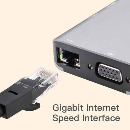 Station d'accueil USB-C 2 ports HDMI 11 en 1, triple écran, hub USB-C 2 ports HDMI et VGA