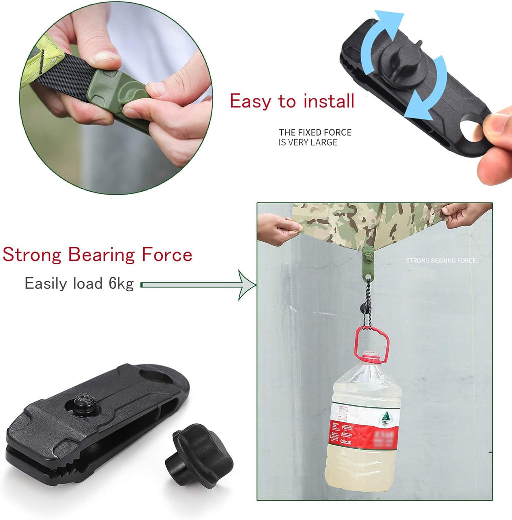 Tarpaulin Clips with 4mm Tarpaulin Ties for Camping Cargo Car Boat 10 Pack - www.Shopthatapp.com