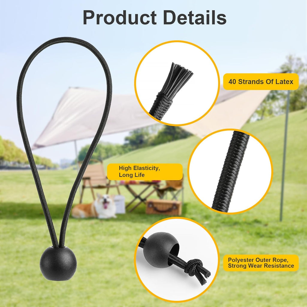 Tarpaulin Clips with 4mm Tarpaulin Ties for Camping Cargo Car Boat 10 Pack - www.Shopthatapp.com